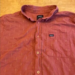 RVCA Men's Rust Casual Button Down Shirt